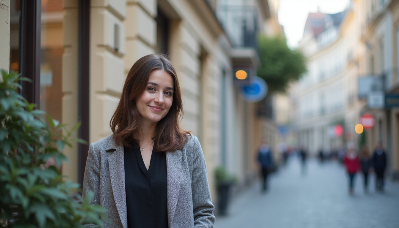 Student entuziast la un internship în Sibiu, lucrând la un laptop într-un birou modern.