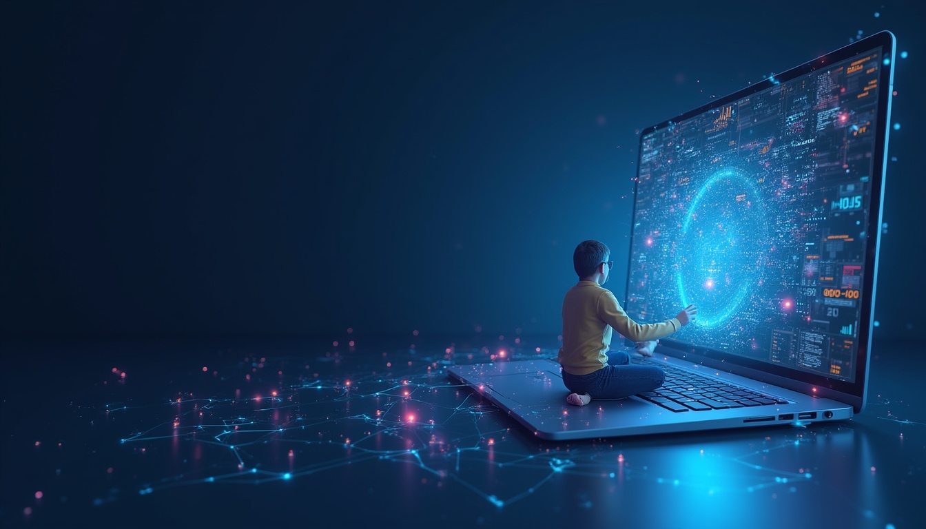 Un tânăr developer junior lucrează la un proiect de web development în 2026